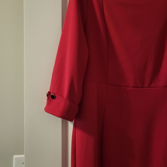 Allegra K Elegant Ruched Bodycon 3/4 Sleeve Sheath Dress - Picture 8 of 8